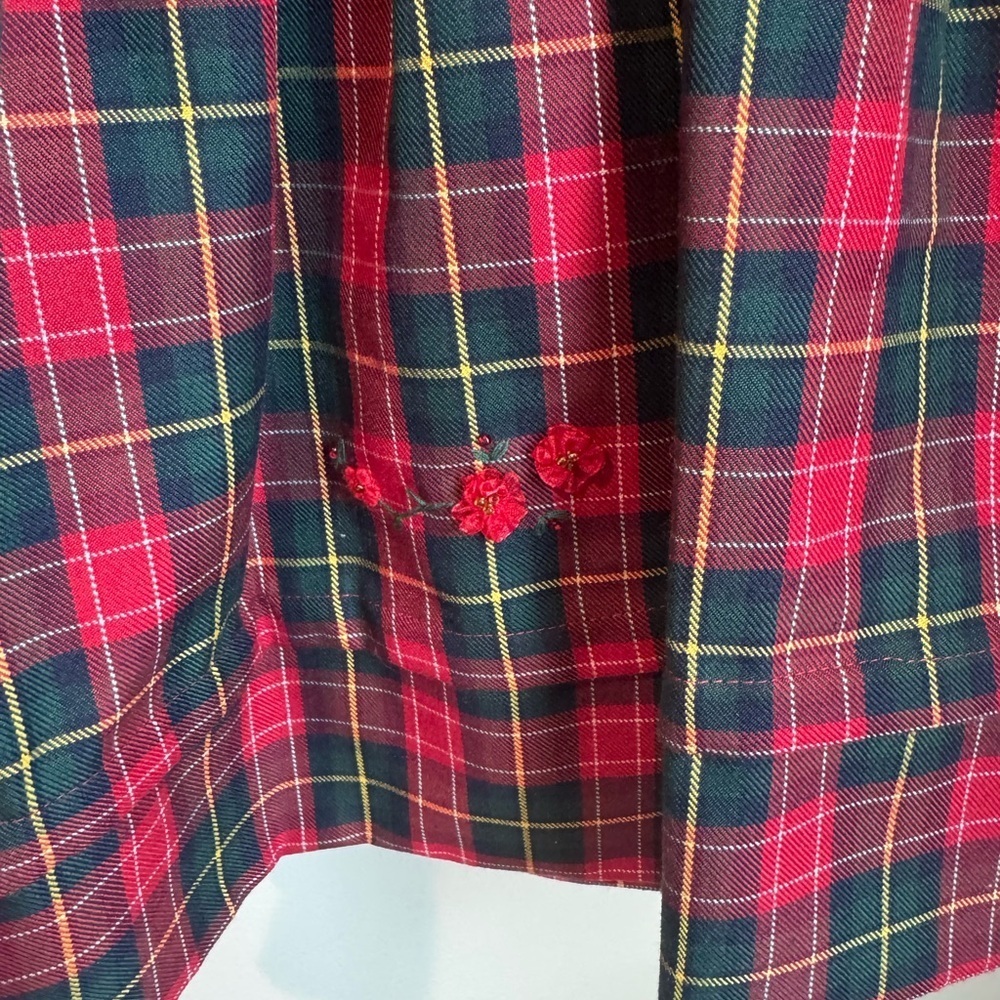 Sarah Louise England Hand Smocked Christmas Plaid Dress Size 3Y - Picture 8 of 9
